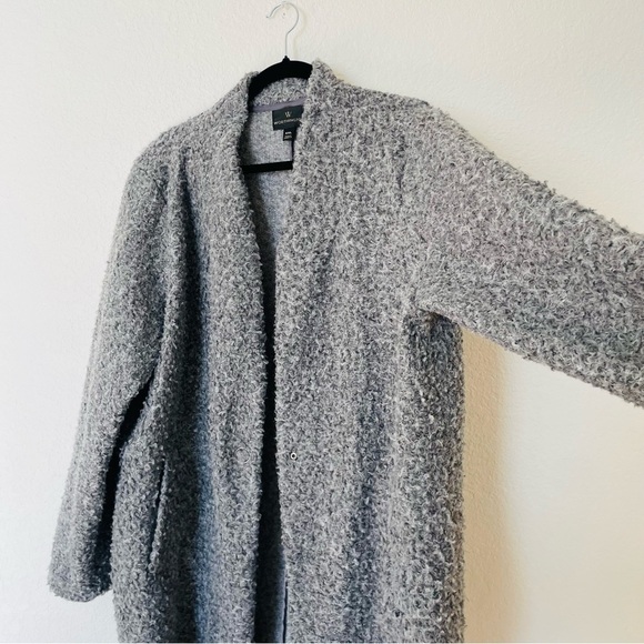 Worthington woman’s down coat size XXL gray one button long warm sheep texture - Picture 3 of 10